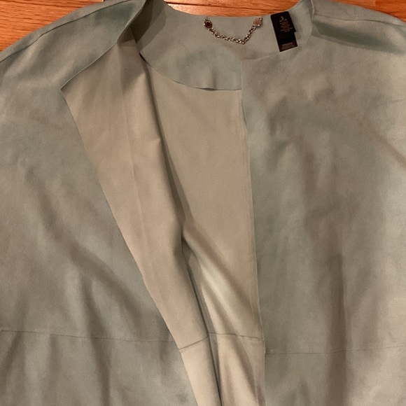 CHICOS Elegant Seafoam green Women's vest feels like micro suede sz 3 NWOT - Picture 4 of 9